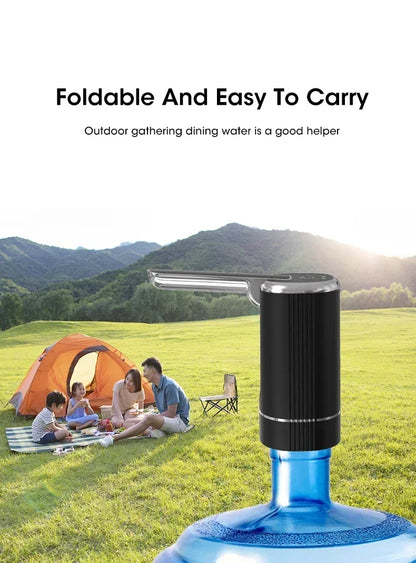 Pompe à Eau Électrique Pliable Rechargeable USB — 1200mAh, Matériau Alimentaire & 1 Semaine d'Autonomie