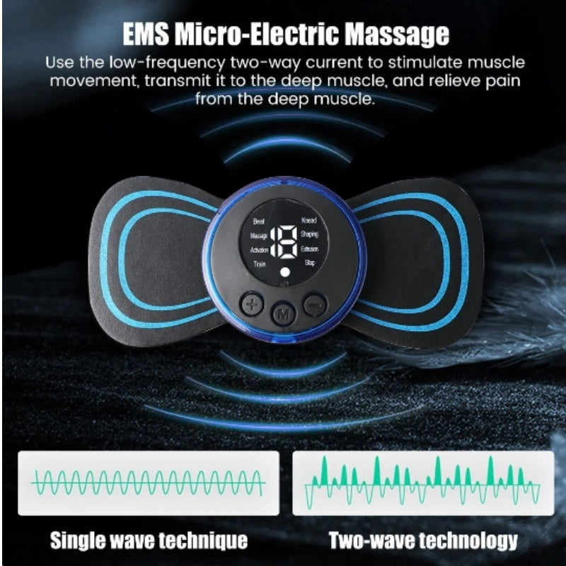 Masseur de cou EMS, Mini Patch de soulagement de la douleur musculaire du dos Cervical, tapis stimulateur, outil de soins de santé Portable pour les jambes et le corps