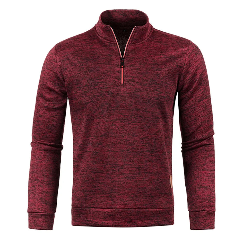 Pull Col Roulé Homme — Demi-Fermeture Éclair | Polyester Tricoté | Couleur Unie | Printemps Automne | 6 Coloris | M à 4XL
