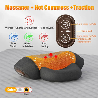 Oreiller masseur de cou électrique civière cervicale chauffage Vibration Massage dos Traction orthopédique oreillers de couchage soutien