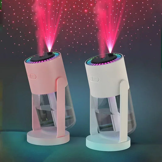 Humidificateur Projection Ciel Étoilé 280ml — LED Multimode, 2 Modes de Brume & USB 5V