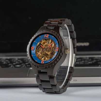 Montre Mécanique en Bois Homme BOBO BIRD — Squelette Lumineux, Étanche 3 ATM, Gravure Personnalisée, 6 Modèles | TechNova X