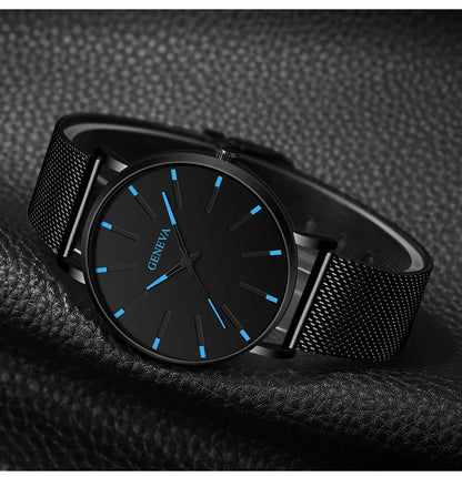 Montre Quartz Minimaliste Homme DIJANES KL959 — Ultra-Fine 8 mm, Bracelet Maille ou Cuir, Verre Hardlex, 9 Coloris | TechNova X