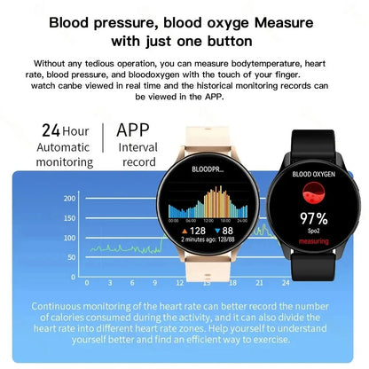 Smartwatch LIGE 0392 — Bluetooth 5.0, Appels, IP68, Charge Magnétique, Cadran Personnalisable