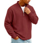Sweat Col Polo Homme — Manches Longues, Fermeture Éclair, Coupe Ample | Automne-Hiver