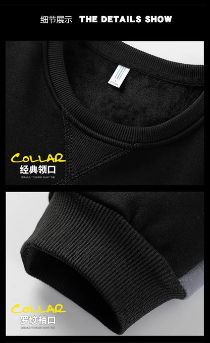 Sweat-shirt Homme Col Rond — Coupe Ample | Motif Patchwork | Style Décontracté | 4 Saisons | 3 Coloris | M–5XL