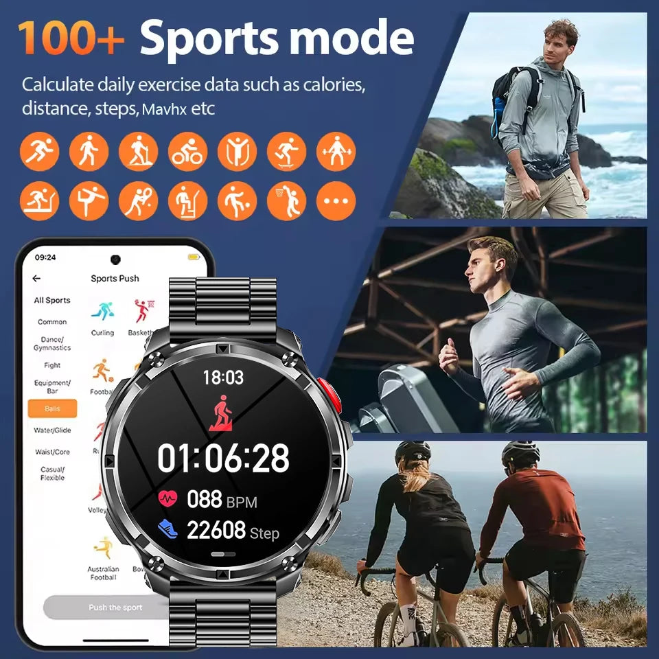 Smartwatch GPS GUHUAVMI T-Rex3 Pro 2026 — AMOLED 1,7", 1100mAh, 10 ATM, 100+ Sports, 15 Variantes