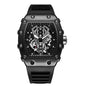 Montre Homme Quartz WLISTH — Cadran Squelette, Bracelet Silicone, 3 ATM, Style Sport Luxe