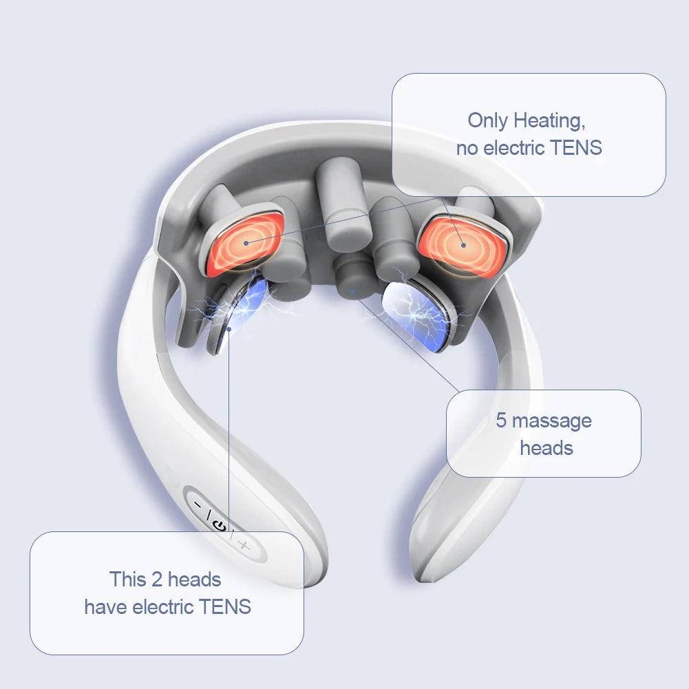 Masseur intelligent électrique TENS EMS pour le dos et le cou, 4 modes, pour la relaxation musculaire et la santé, outil de massage des épaules et cervicales
