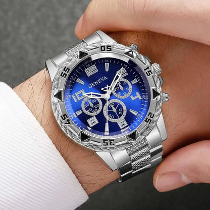 Lot 2 Montres Quartz Homme Business — Grand Cadran 45 mm, Boîtier Alliage, Chiffres Arabes, 4 Styles | TechNova X