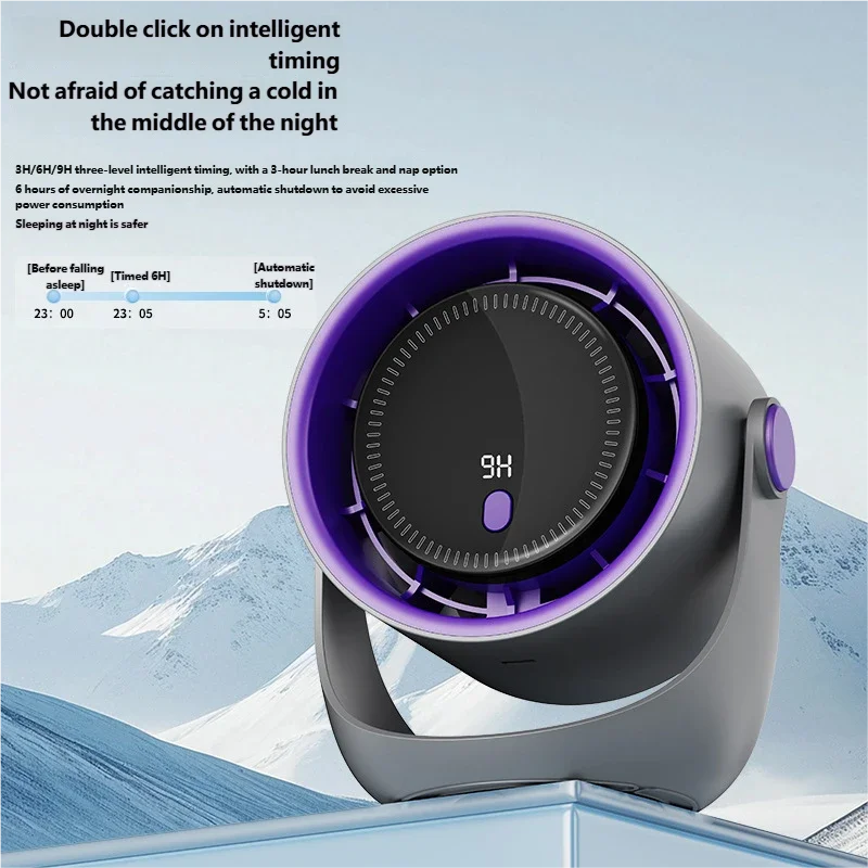 Ventilateur Mural Sans Perçage USB — Silencieux, Rechargeable & Circulation d'Air 360°