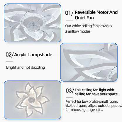 Ventilateur de Plafond Intelligent LED Jelena — 6 Vitesses, App & Télécommande, Mode Été/Hiver