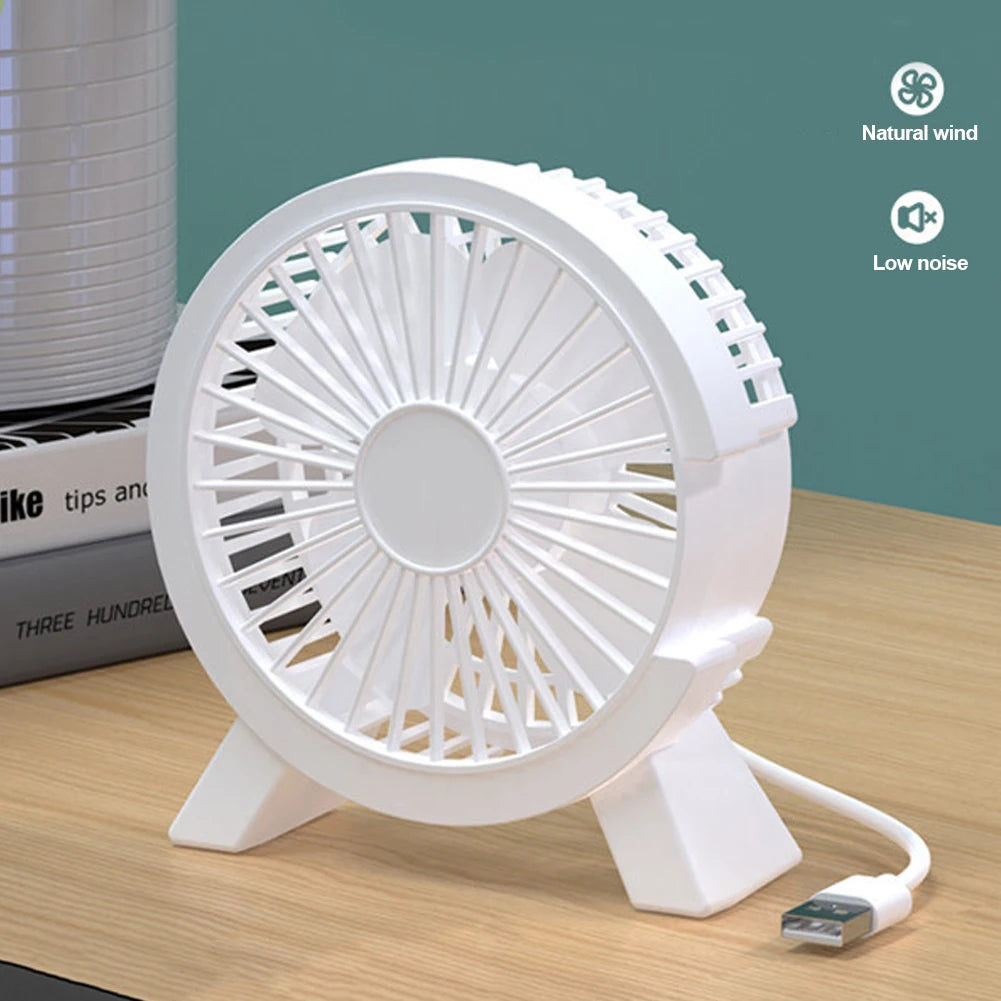 Mini Ventilateur USB Bureau 4 Pouces — Silencieux, Base Stable & 3 Coloris