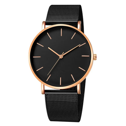 Montre Quartz Fashion TINUORA — Bracelet Acier Inox, Cadran 38mm, Style Luxe Casual, 17 Coloris
