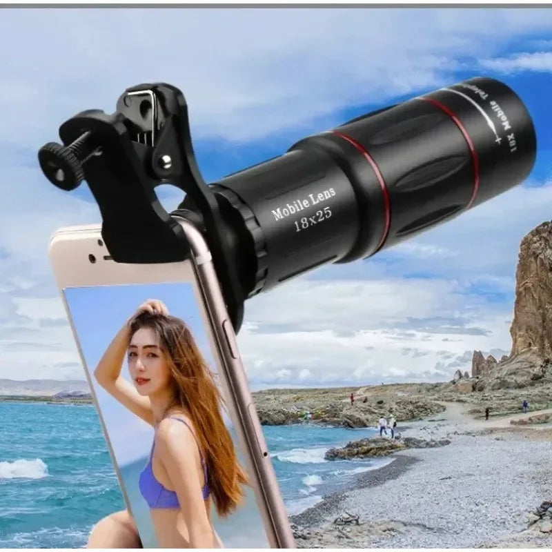 Objectif téléobjectif universel 18x à clipser pour téléphone portable pour les concerts - Zoom externe