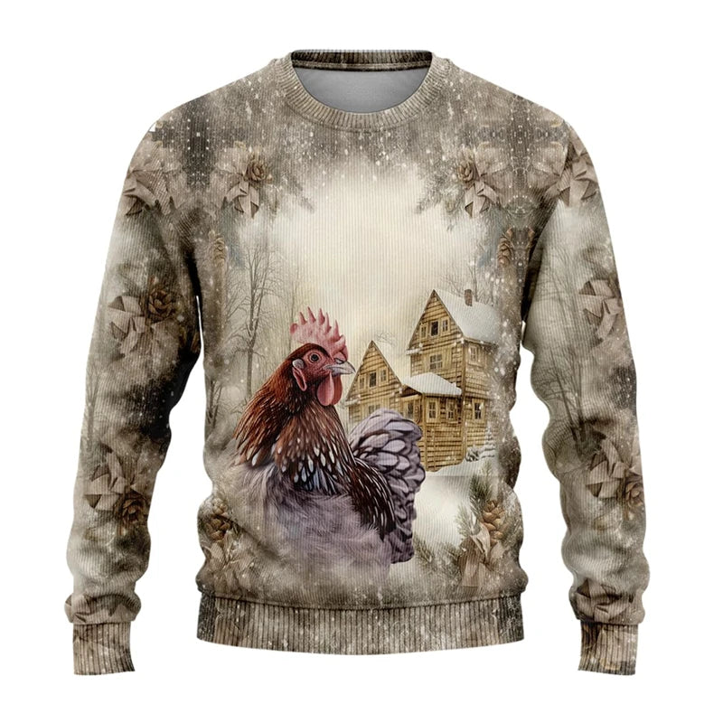 Sweat-shirt Unisexe Imprimé 3D — Style Harajuku & Y2K | Animaux de Ferme | Col Rond | Adulte & Enfant | 11 Coloris