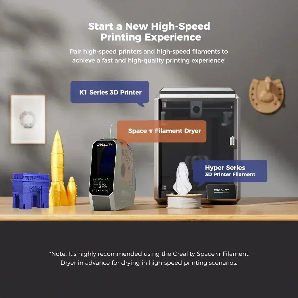 Séchoir à filament Creality pour imprimante 3D, récipient de séchage de filament avec 360 °   Chauffage, filament amélioré, dépôt, support de stockage