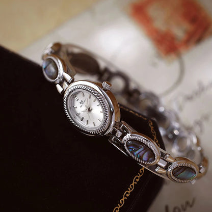 Montre Quartz Femme Bracelet Élégant — Boîtier Ovale 24 mm, Acier Inoxydable, Verre Hardlex, 3 ATM, 16 Coloris | TechNova X