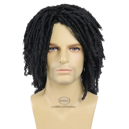 Perruque Dreadlocks Homme Kadier — Fibre Synthétique Haute Température, Courte, Noire, Cosplay Rock Halloween
