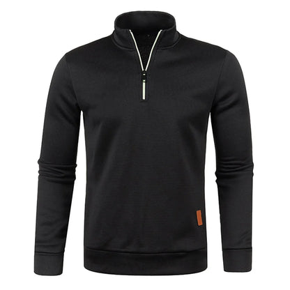 Pull Col Roulé Homme — Demi-Fermeture Éclair | Polyester Tricoté | Couleur Unie | Printemps Automne | 6 Coloris | M à 4XL