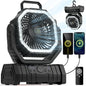 Ventilateur Camping 20 000mAh — LED 3 Niveaux, 4 Vitesses, Télécommande & Powerbank Intégré