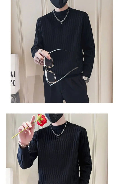 Sweat-shirt Homme Basique — Col Rond | Manches Longues | Couleur Unie | Automne Hiver | M à 5XL
