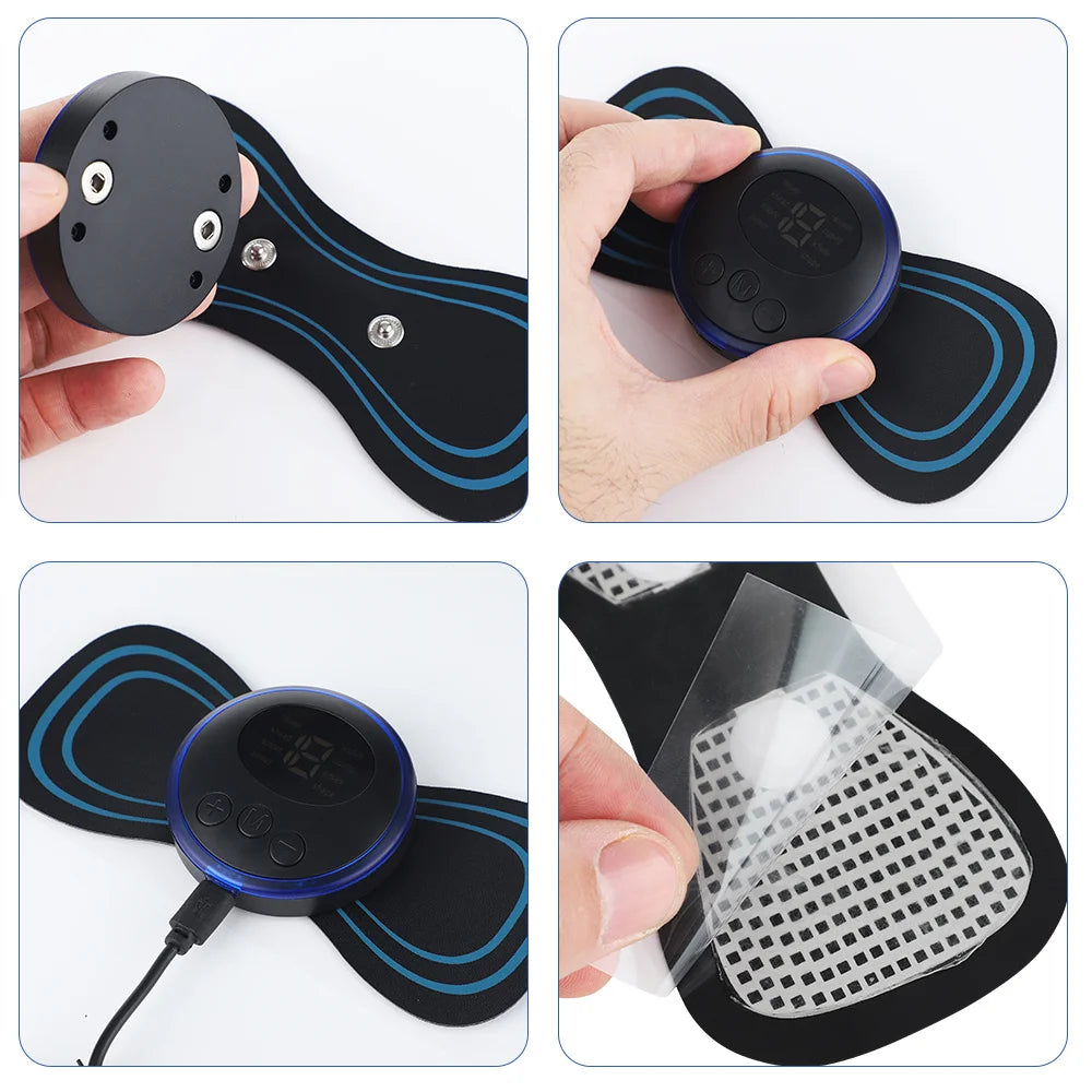 Masseur électrique de cou EMS, stimulateur de Massage musculaire, Instrument basse fréquence, patchs pour le dos, les cervicales et les mollets, Mini appareil pour douleurs articulaires