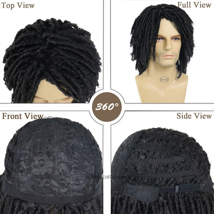 Perruque Dreadlocks Homme Kadier — Fibre Synthétique Haute Température, Courte, Noire, Cosplay Rock Halloween