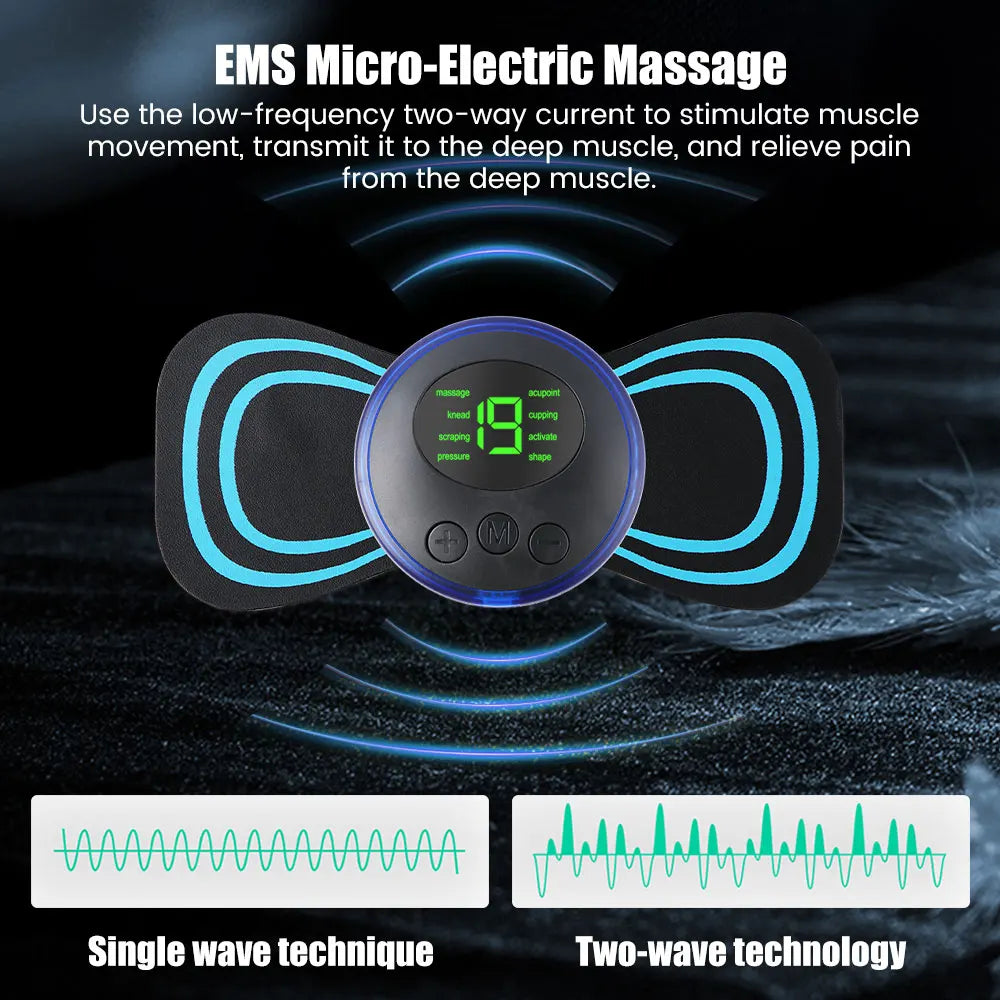 Mini masseur de cou électrique Portable EMS, civière de cou pour soulager la douleur musculaire cervicale et Patch de Massage de Relaxation des épaules