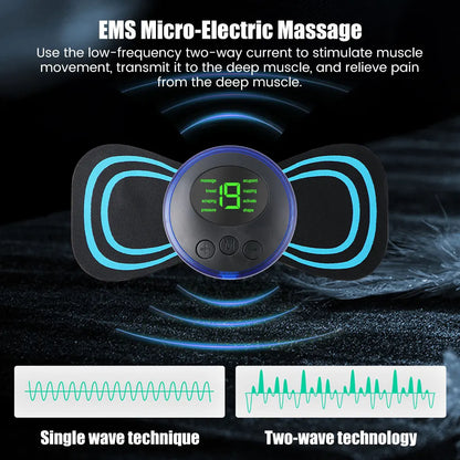 Masseur de colonne cervicale EMS, Mini masseur électrique de cou Tens à faible impulsion, stimulateur musculaire du cou, du dos et du corps, coussinets de Relaxation des bras et des jambes