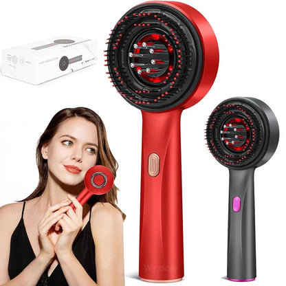 Peigne de Massage électrique, thérapie à la lumière rouge, Vibration, croissance des cheveux, brosse pour cuir chevelu, Anti-perte de cheveux, applicateur d'huile liquide