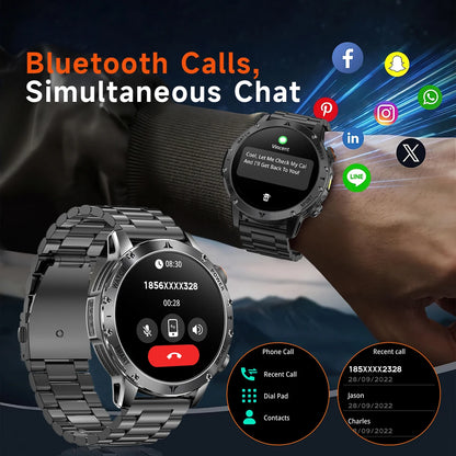 Militaire 1000mAh grande batterie montre intelligente numérique Bluetooth appel sport Smartwatch électronique montres pour homme Android 2026 nouveau