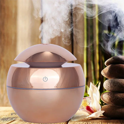 Diffuseur Arôme USB 130ml — Humidificateur Ultrasonique & Lumière LED 7 Couleurs