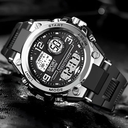 Montre Sport Digitale YIKAZE A69270 — Grand Cadran 56mm, LED, Chronomètre, Alarme, 3 ATM