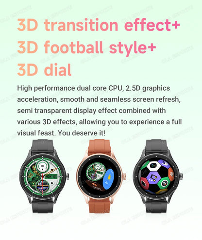 Montre Connectée Ola Esporte — OLED 1,44", BT 5.2, Suivi Santé Complet, Appels Bluetooth, Assistant Vocal, 5 Jours, 7 Styles | TechNova X
