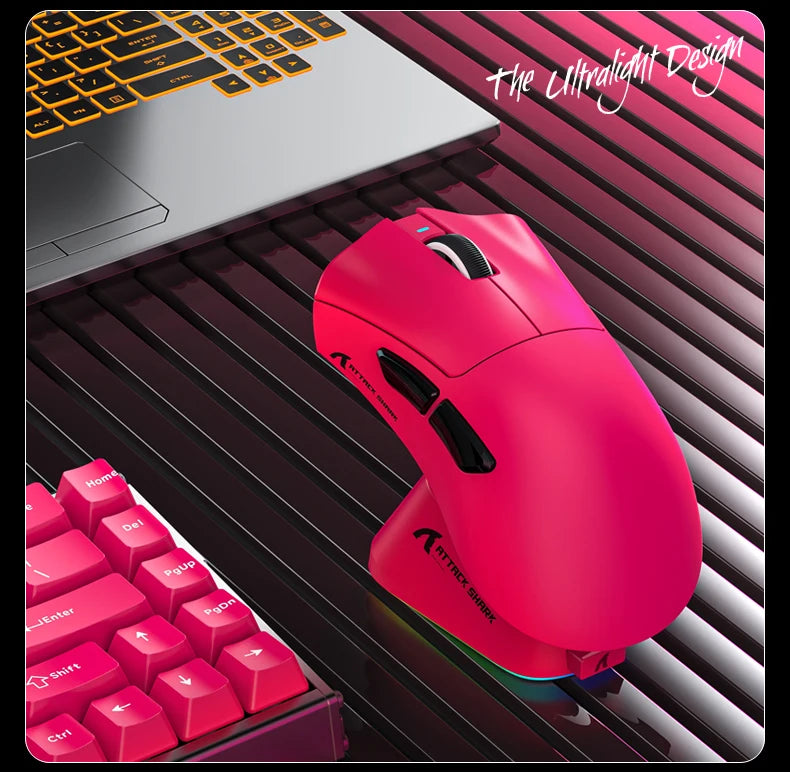 Souris de jeu sans fil Attack Shark V3 PRO, tri-mode 2.4G/BT/filaire, ultra-légère, PAW3311, 26000 DPI