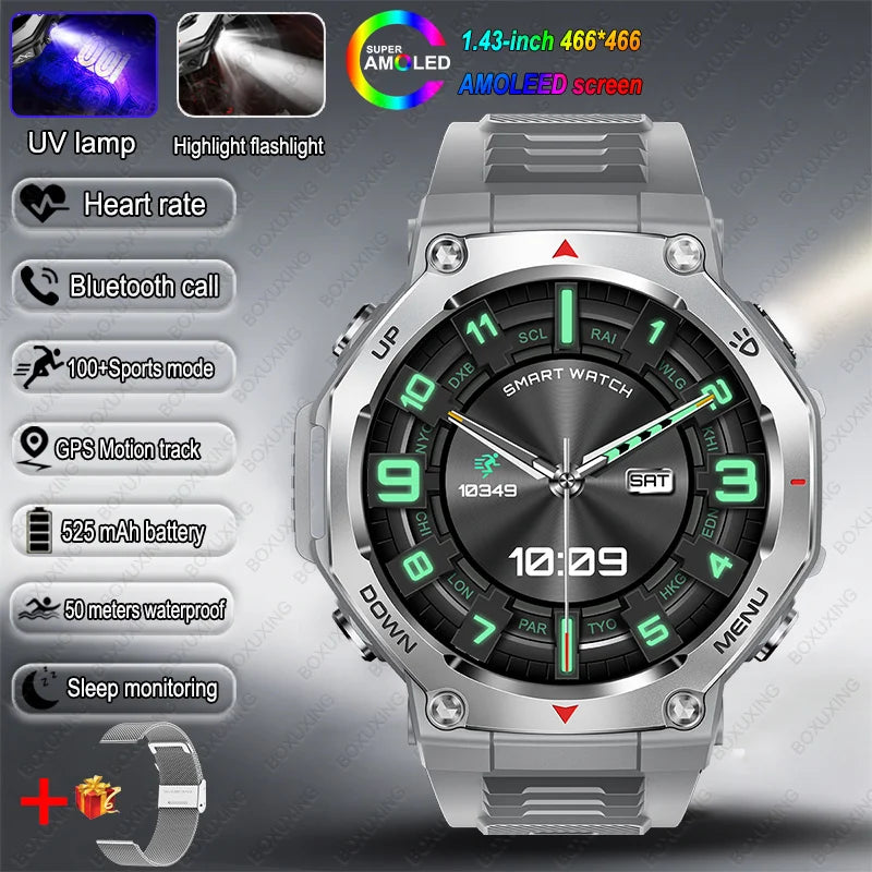 Montre Connectée Sport ZYKEXUAN T-Rex3 — AMOLED 1,43", Étanche 10 ATM, Boussole, Altimètre, 100+ Sports, 13 Coloris | TechNova X