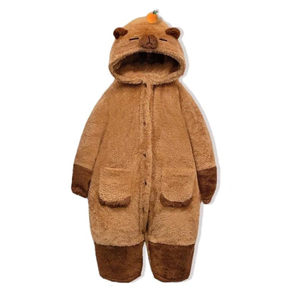 Adulte Capybara Robes Onesies Pyjamas Dessin Animé Pyjama Animal Kigurumi Pantoufle Halloween Cosplay Costumes Chaud Vêtements De Nuit Combinaison