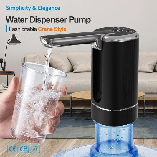 Pompe à Eau Électrique Pliable Rechargeable USB — 1200mAh, Matériau Alimentaire & 1 Semaine d'Autonomie