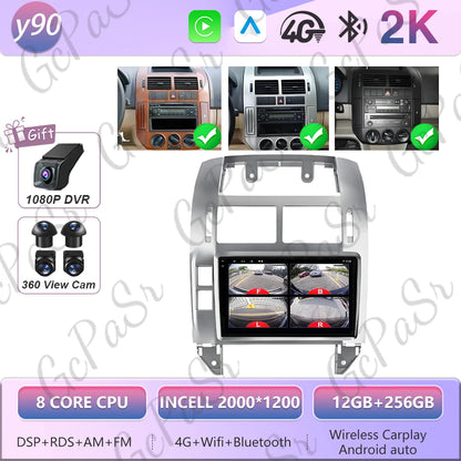 Autoradio Android 16 pour Volkswagen VW Polo MK4 6Q 9N 9N3 2004-2009 Lecteur multimédia Stéréo auto WiFi Navigation autoradio 4G