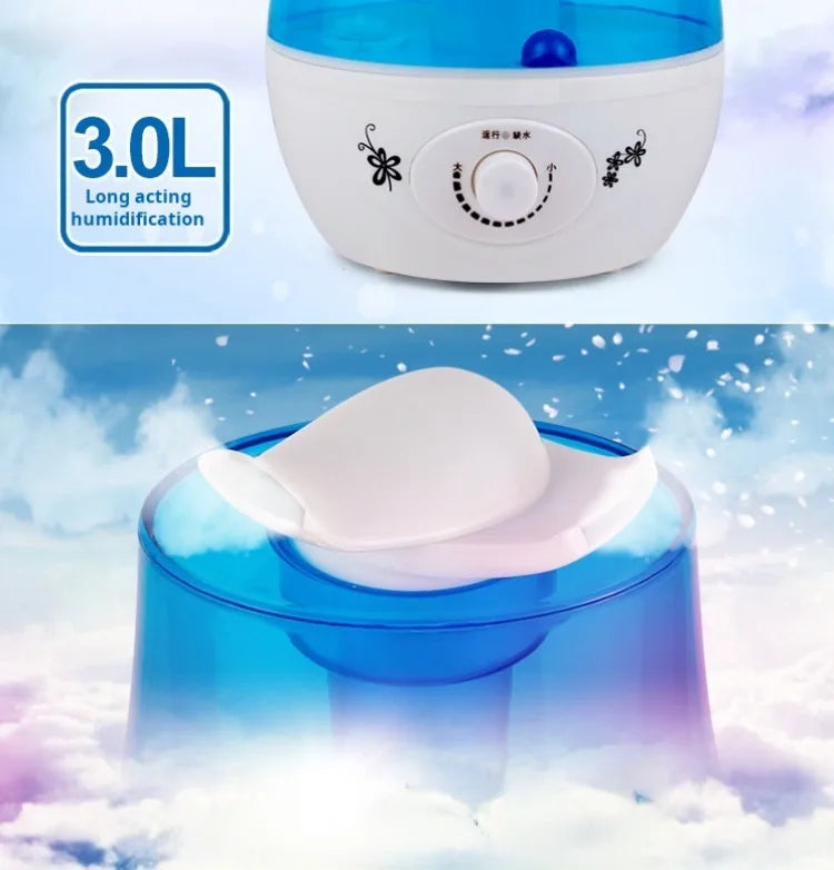 Humidificateur Ultrasonique 4L — Double Pulvérisation, Arrêt Auto & Contrôle Tactile