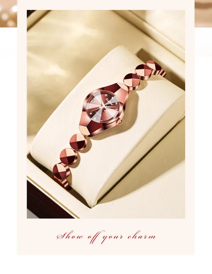Montre Femme Quartz BINBOND N220 — Bracelet Acier Inoxydable, Style Luxe, 3 ATM, 4 Coloris