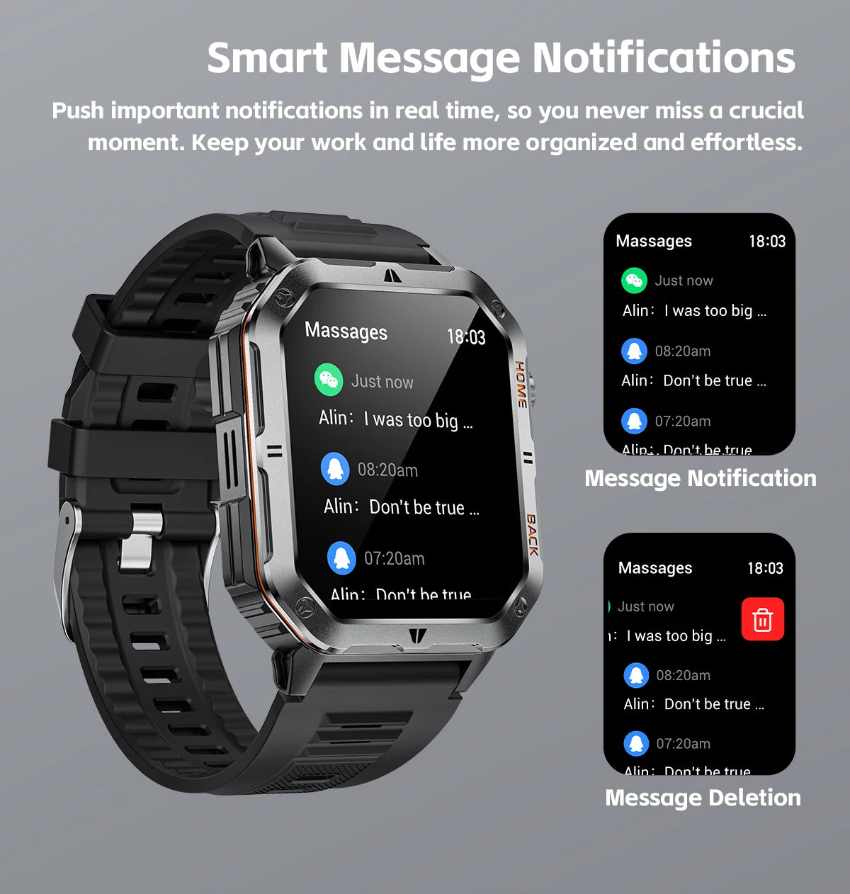 Montre Connectée Sport MT62 — Écran 2,01", Étanche 3 ATM, Batterie 1000 mAh, Bluetooth 5.3, 4 Coloris | TechNova X