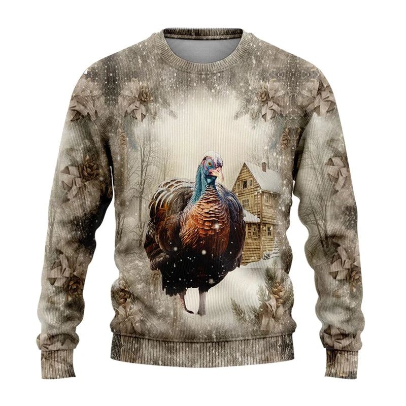 Sweat-shirt Unisexe Imprimé 3D — Animaux de Ferme | Style Harajuku Y2K | Col Rond | Enfant & Adulte | XS–6XL