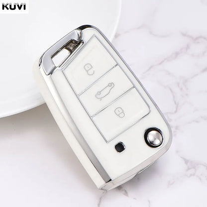 Juste de clé de voiture en TPU, porte-clés pour VW Volkswagen Golf 7, MK7, Tiguan MK2, RosemAteca, Valentine FR 2, Ibiza, Skoda Octavia, 3, 4 boutons