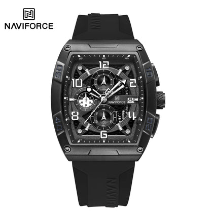 Montre Quartz Sport Homme NAVIFORCE NF8052 — Grand Cadran 44 mm, Chronographe, Aiguilles Lumineuses, Bracelet Silicone, 13 Coloris | TechNova X