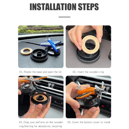 Nouveau désodorisant solaire pour voiture, hélicoptère, ornements de voiture, accessoires de décoration, hélice rotative, diffuseur de parfum aromatisant automatique