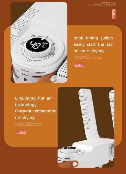 Sèche-Chaussures Intelligent 150W — Minuterie, Séchage Rapide, Désodorisant & Stérilisant
