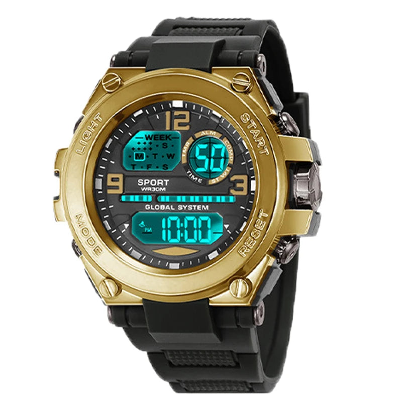 Montre Sport Digitale YIKAZE A69270 — Grand Cadran 56mm, LED, Chronomètre, Alarme, 3 ATM