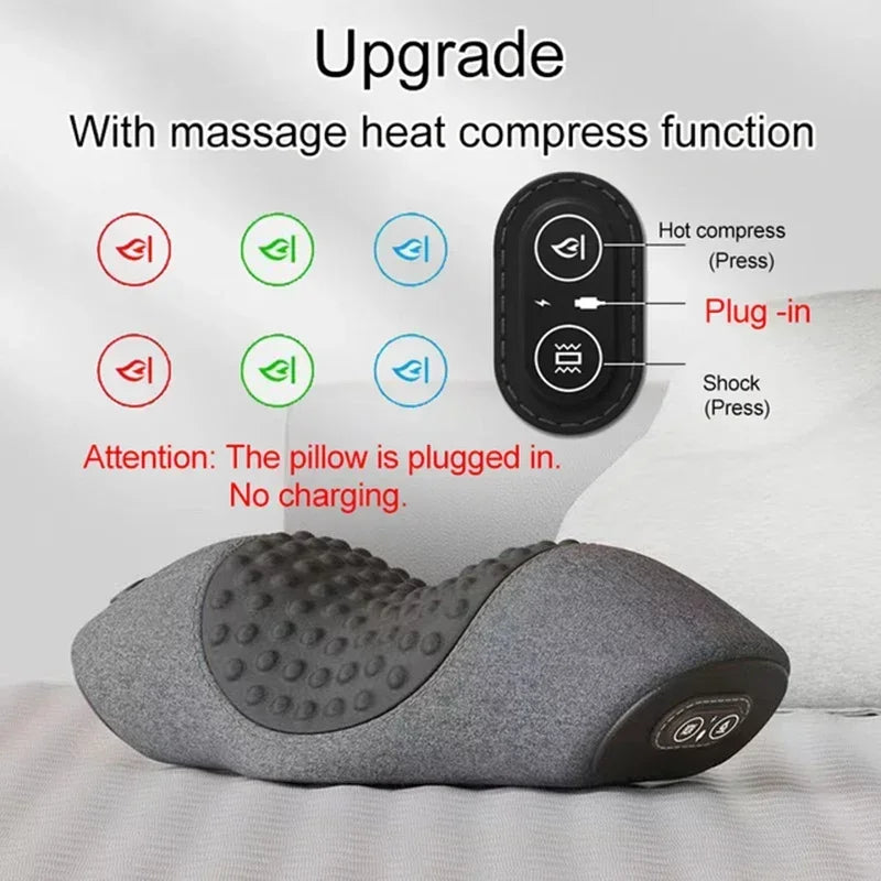 Oreiller masseur de cou électrique civière cervicale chauffage Vibration Massage dos Traction orthopédique oreillers de couchage soutien